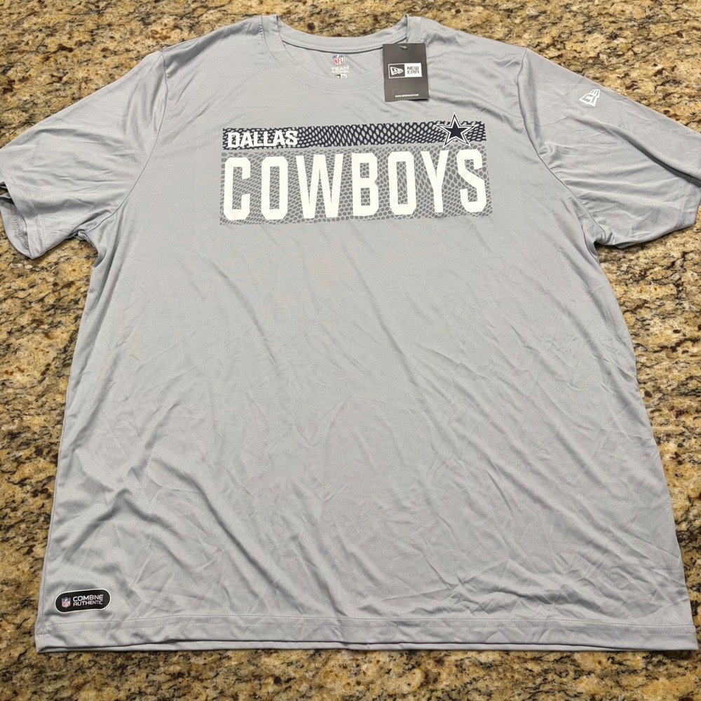 NEW New Era Dallas Cowboys NFL Combine Authentic T-Shirt Mens XXL Gray ws